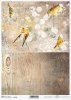Pájaros en decoupage de papel, estructura de tablones, vintage, collage*Papier Decoupage Vögel, Plankenstruktur, Vintage, Collage*Декупаж из бумаги птички, структура доски, винтаж, коллаж